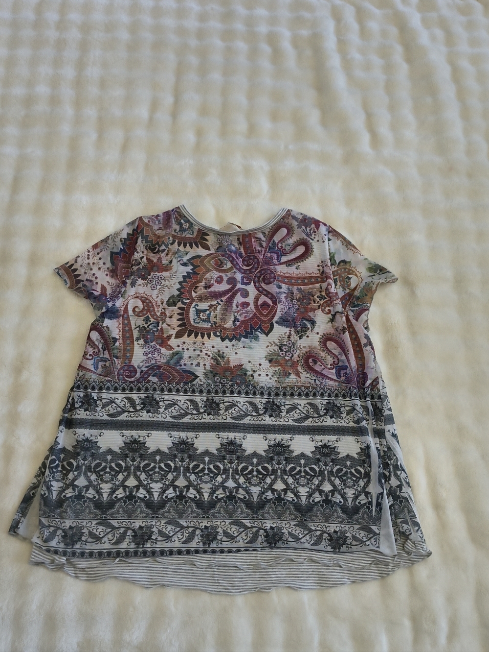 Sundance Creative Type Paisley Mesh Overlay Top - Picture 3 of 5